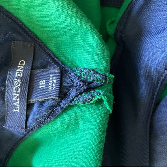 Lands End Sleeveless Blue & Green Dress - Picture 4 of 5